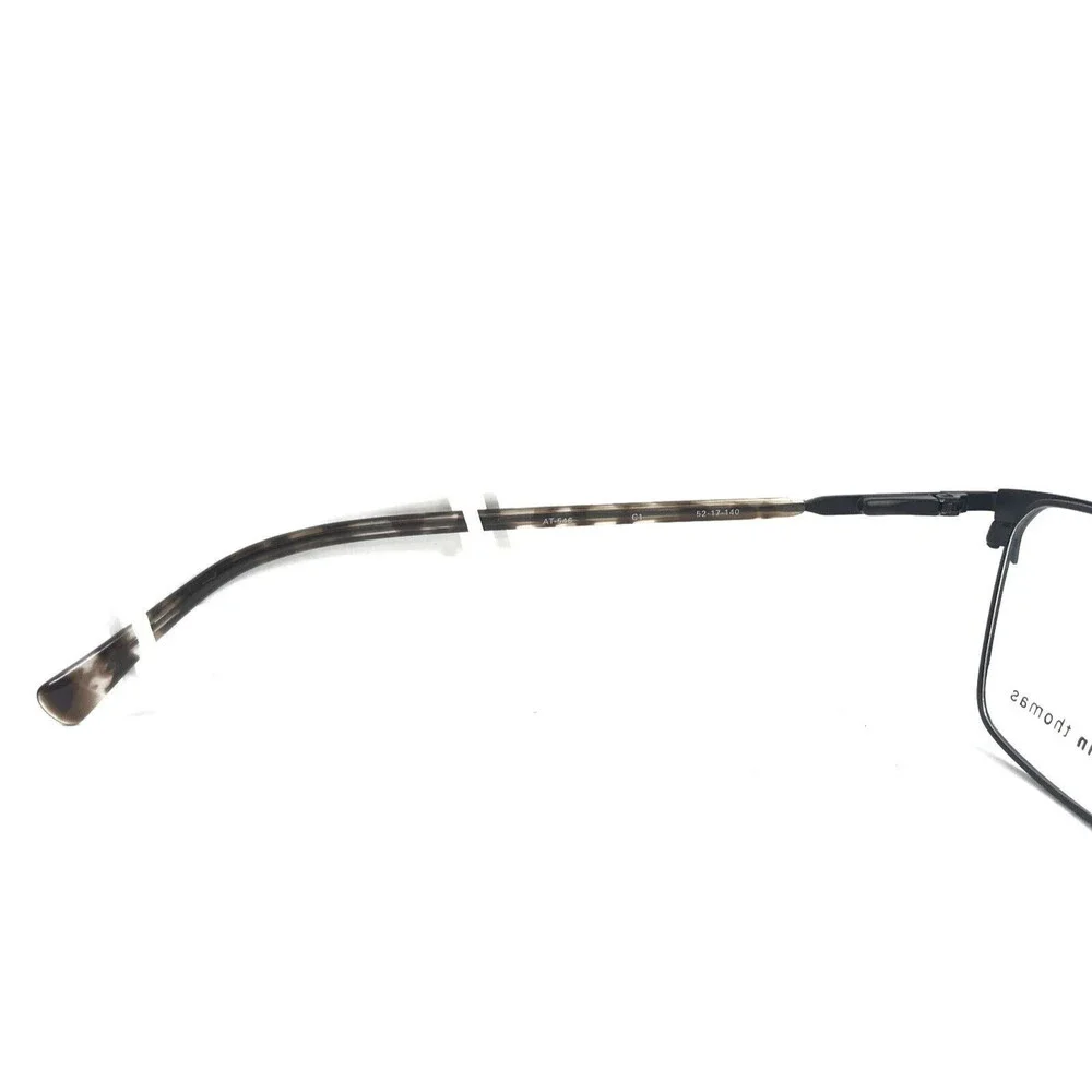 Adin Thomas Eyeglasses Frames AT-546 C1 Black Tortoise Square Full Rim 52-17-140